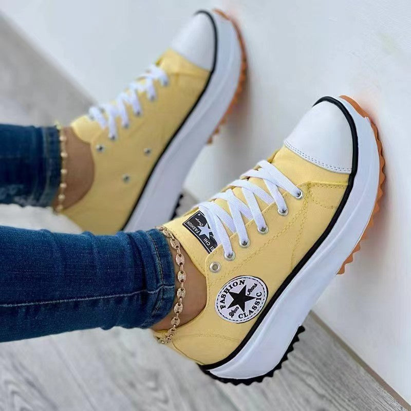 Lace up Eyelet Colorblock Sneakers