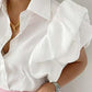 Puff Sleeve Ruched Buttoned Top