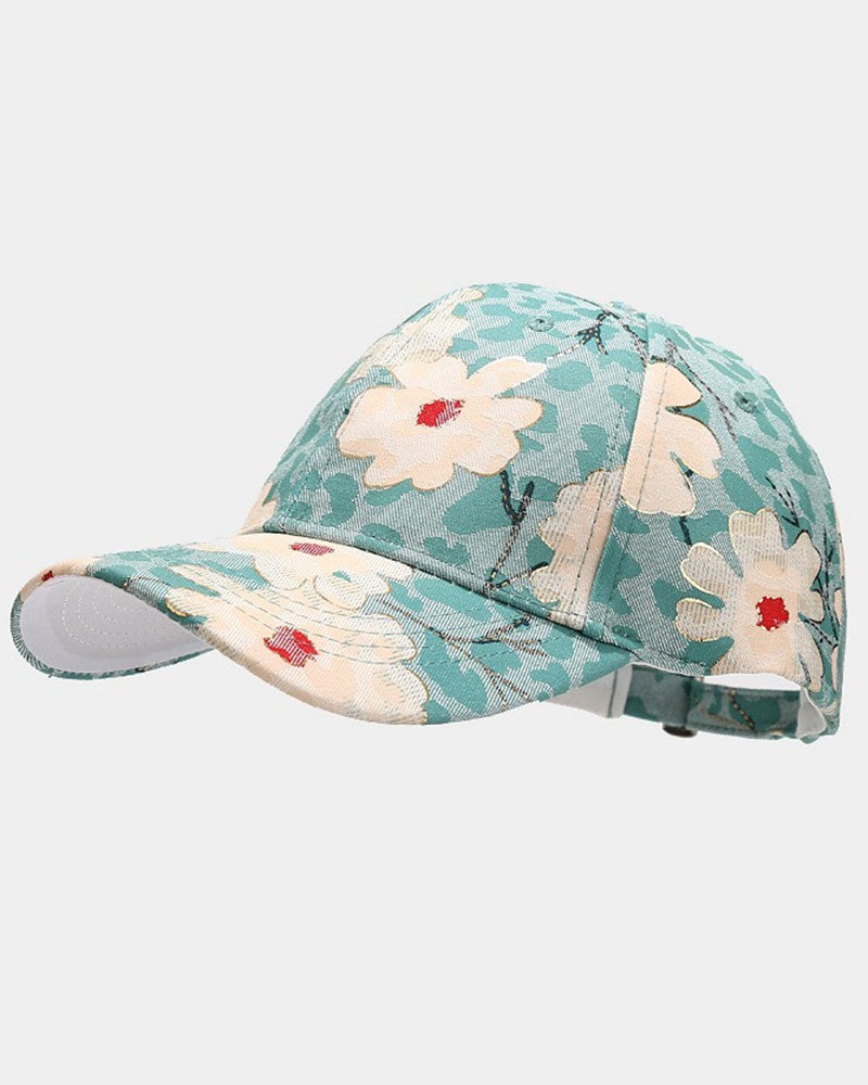 Floral Leopard Print Baseball Cap