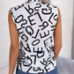 Letter Print V Neck Tank Top