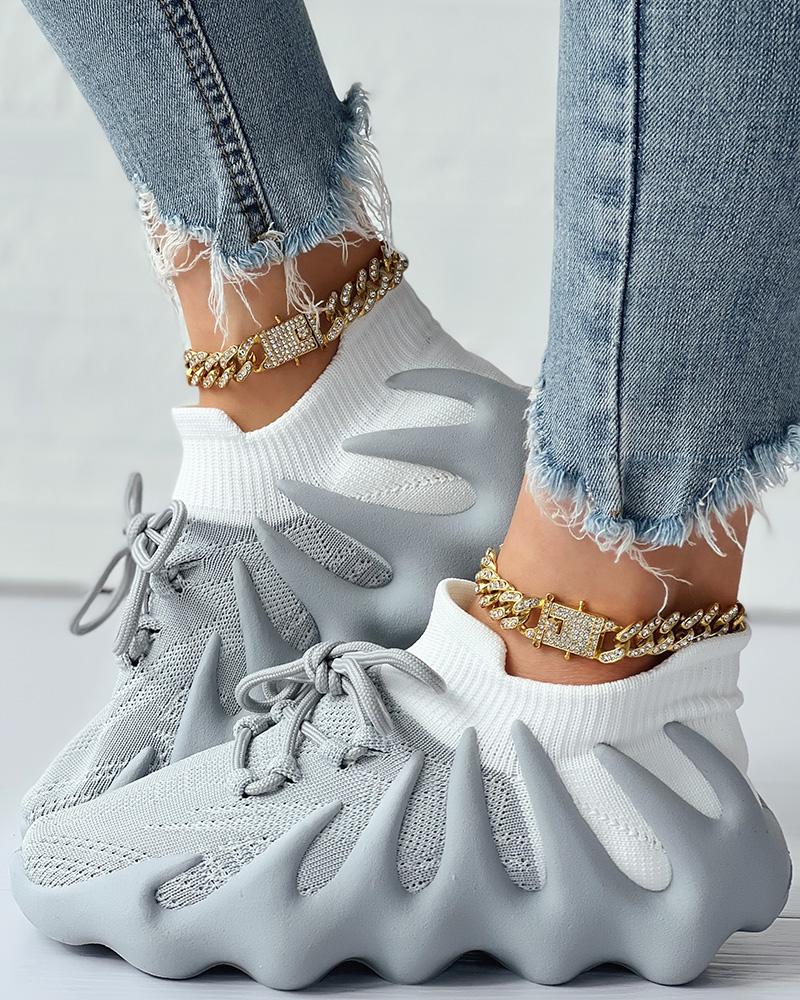 Comfort Colorblock Lace up Octopus Sneakers