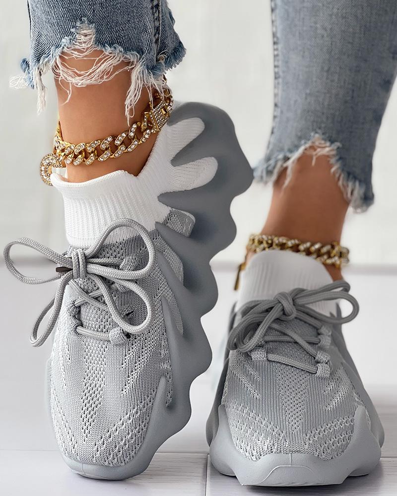 Comfort Colorblock Lace up Octopus Sneakers