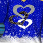 Christmas Snowflake Heart Print Cold Shoulder Top