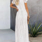 V Neck Eyelash Crochet Lace Maxi Dress