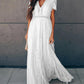 V Neck Eyelash Crochet Lace Maxi Dress