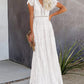 V Neck Eyelash Crochet Lace Maxi Dress