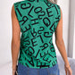 Letter Print V Neck Tank Top