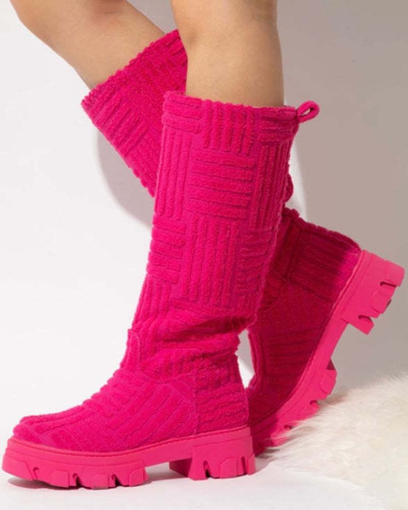 Fuzzy Platform Warm Boots