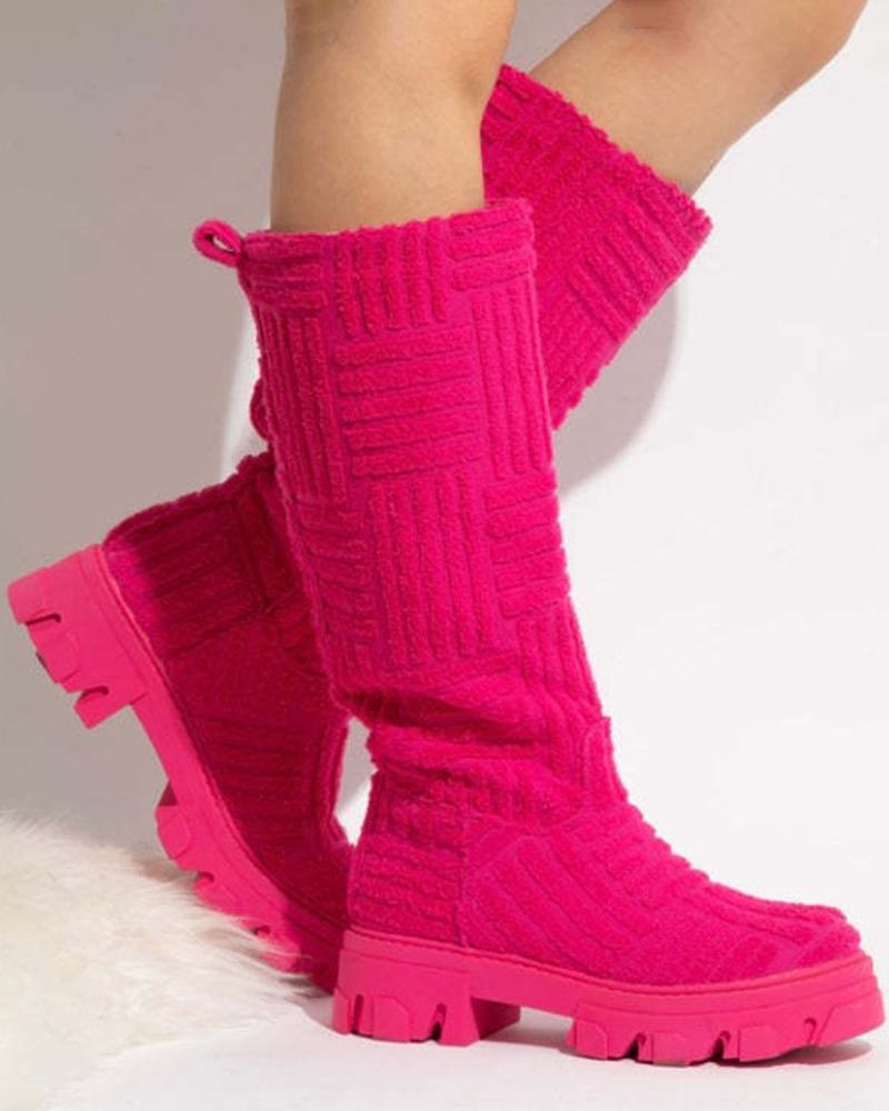 Fuzzy Platform Warm Boots