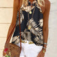 Leaf Print Casual Tank Top