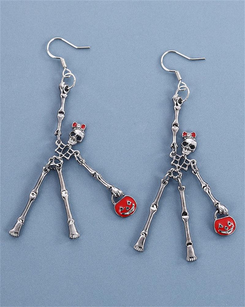 1Pair Halloween Skeleton Drop Earrings