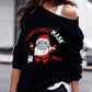 Christmas Santa Letter Print Cold Shoulder Sweatshirt