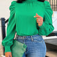 Tie Back Shirred Puff Sleeve Top