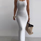 U Neck Spaghetti Strap Maxi Dress