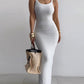 U Neck Spaghetti Strap Maxi Dress