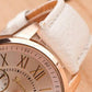 1pc Leather Band Quartz Watch