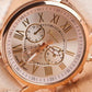 1pc Leather Band Quartz Watch