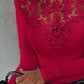 Lace Patch Long Sleeve Top