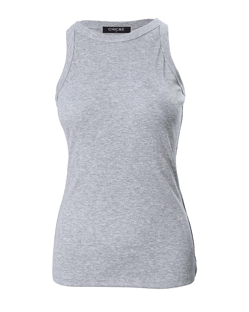 O Neck Knit Sleeveless Casual Top