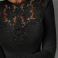 Lace Patch Long Sleeve Top