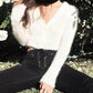 Solid Long Sleeve Cropped Sweater