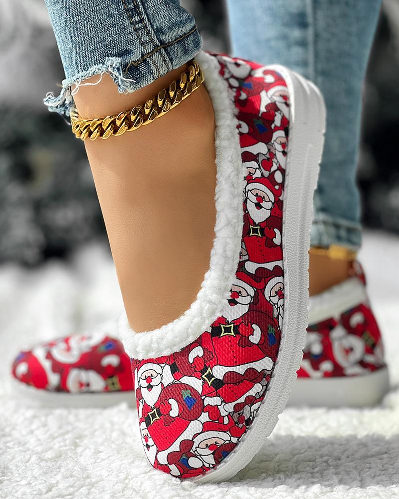 Christmas Santa Claus Thermal Lined Slip On