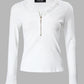 Lace Trim Zipper Design Top