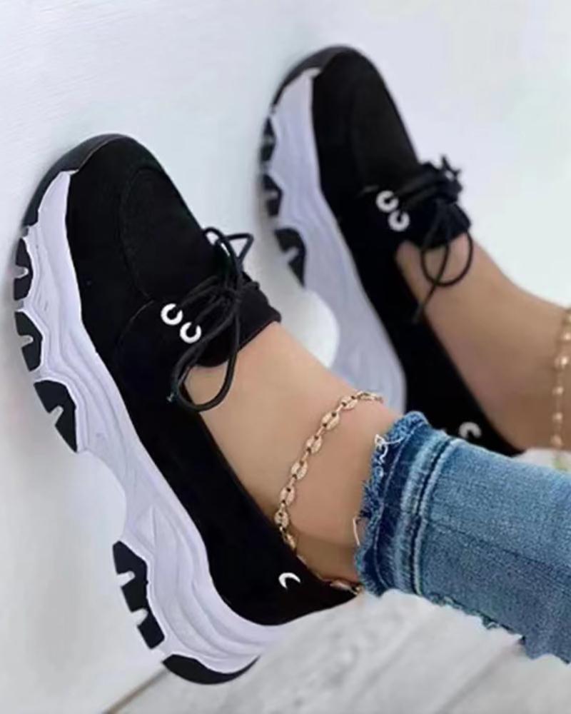 Lace up Slip On Casual Sneakers