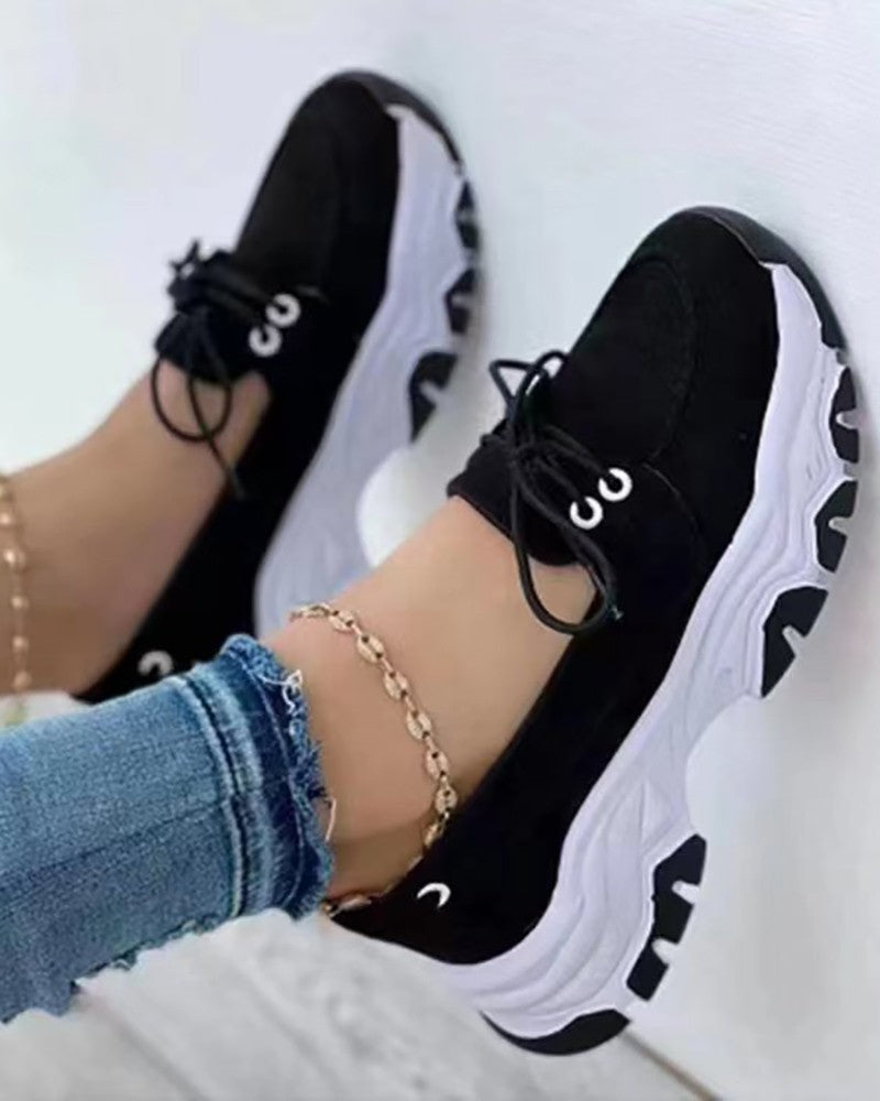 Lace up Slip On Casual Sneakers