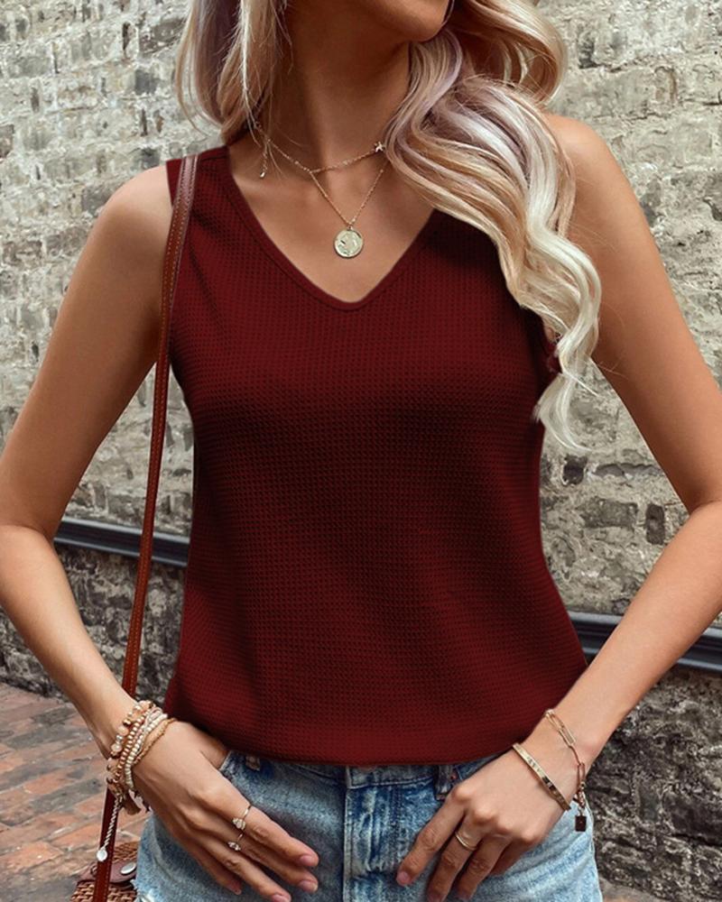 Twisted Backless V Neck Tank Top