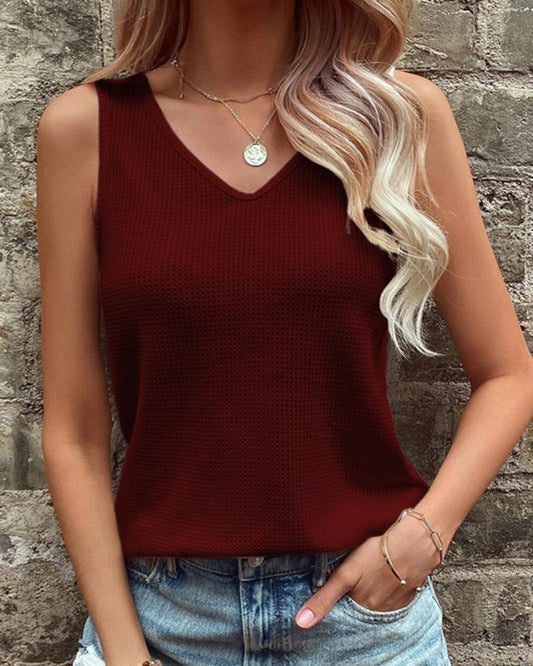 Twisted Backless V Neck Tank Top