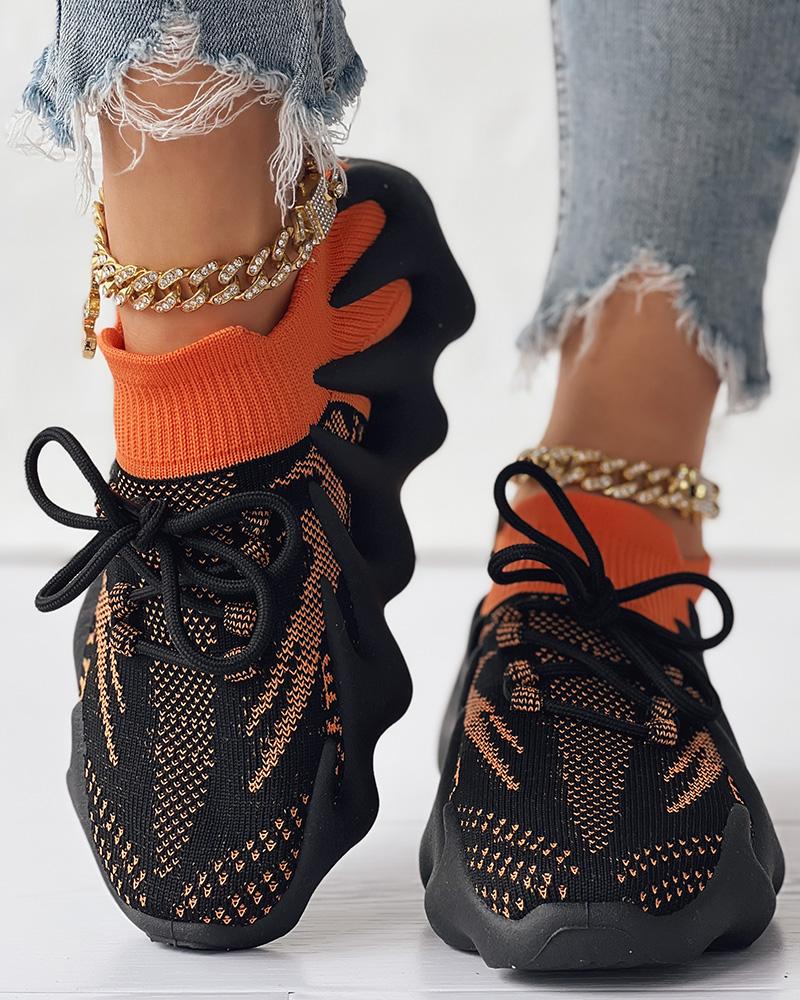 Comfort Colorblock Lace up Octopus Sneakers