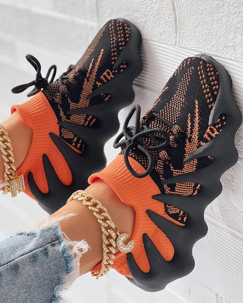 Comfort Colorblock Lace up Octopus Sneakers