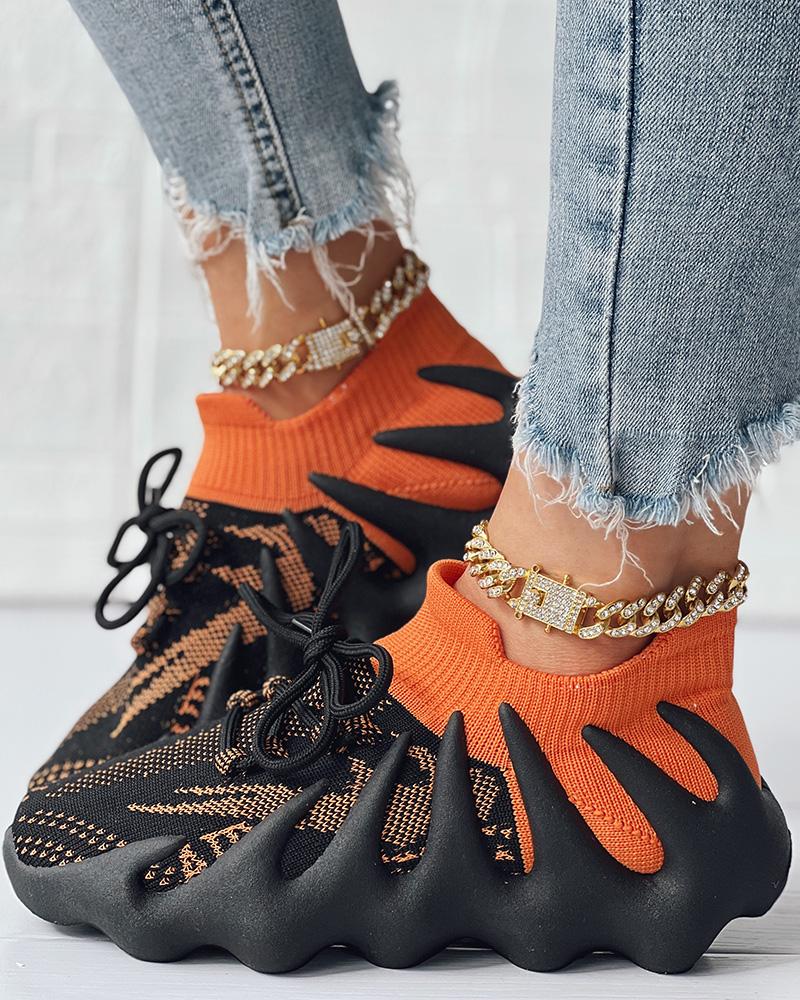 Comfort Colorblock Lace up Octopus Sneakers