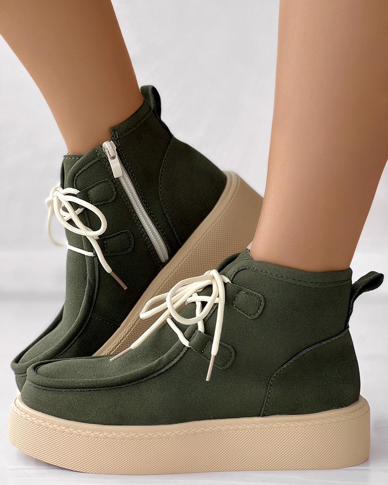 Lace up Platform Ankle Boots