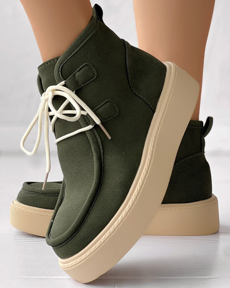 Lace up Platform Ankle Boots