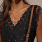 Glitter Crochet Lace Patch Tank Top