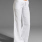 Plain Drawstring Casual Flared Pants