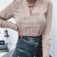 Contrast Lace Long Sleeve Top