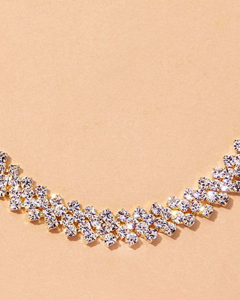 1pc Asymmetrical Rhinestone Fashion Jewelry Beach Anklet