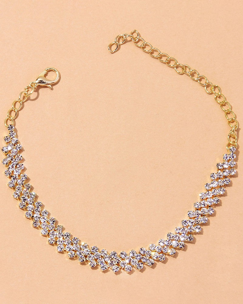 1pc Asymmetrical Rhinestone Fashion Jewelry Beach Anklet