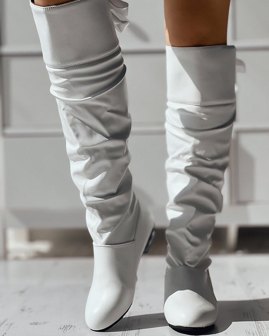 Tied Detail Eyelet Chunky Martin Boots