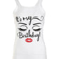 Lip Letter Figure Print Backless Casual Top