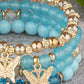 1pc Crystal Stone Beaded Butterfly Multi Layer Bracelet