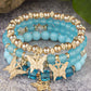 1pc Crystal Stone Beaded Butterfly Multi Layer Bracelet