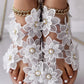 Toe Ring Flower Design Flat Sandals