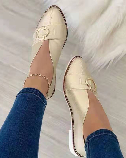 Buckled Point Toe Work Loafers