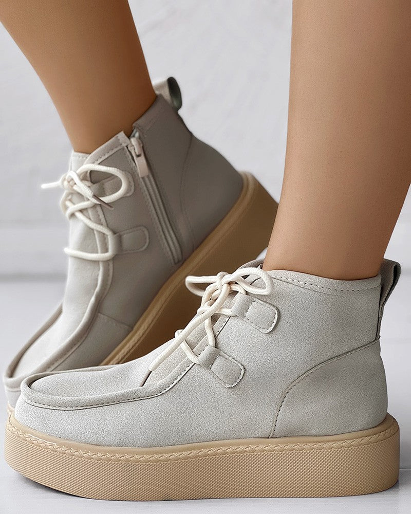 Lace up Platform Ankle Boots