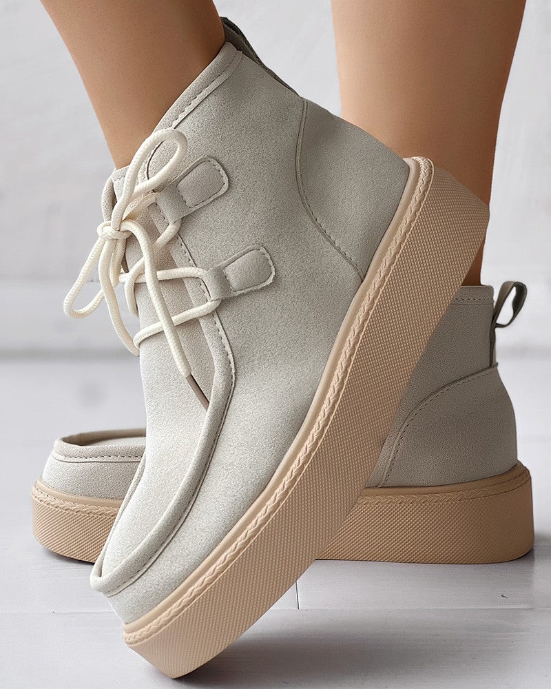 Lace up Platform Ankle Boots