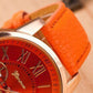 1pc Leather Band Quartz Watch